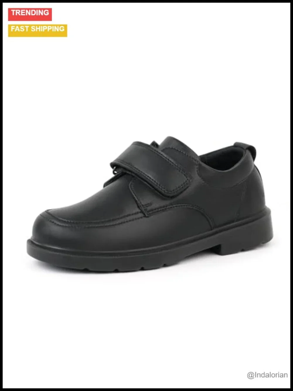 Kids School Uniform Loafers - Hook & Loop Closure, Non-Slip Sole